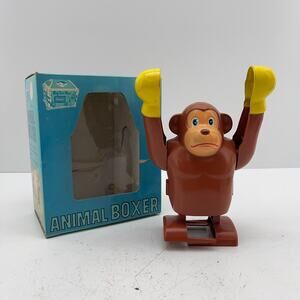 Sears Big Toy Box Vintage Monkey Animal Boxer Battery Operated - Working